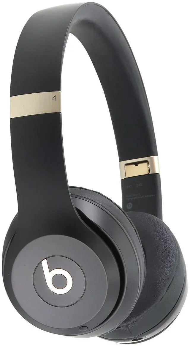 Alt view image 3 of 7 - Beats Solo 4 Wireless Bluetooth On-Ear Headphones, Apple & Android Compatible, Up to 50 Hours of Battery Life - Black & Gold