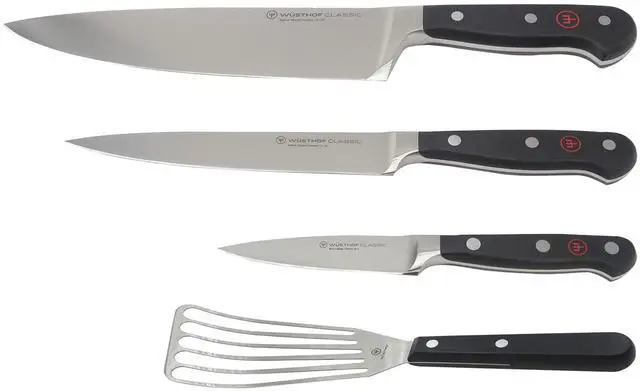 Main image of Wusthof Classic 3-Piece Chef's Knife Set #1120160301 with Wusthof Gourmet 6½ Slotted Fish Spatula #9035092117
