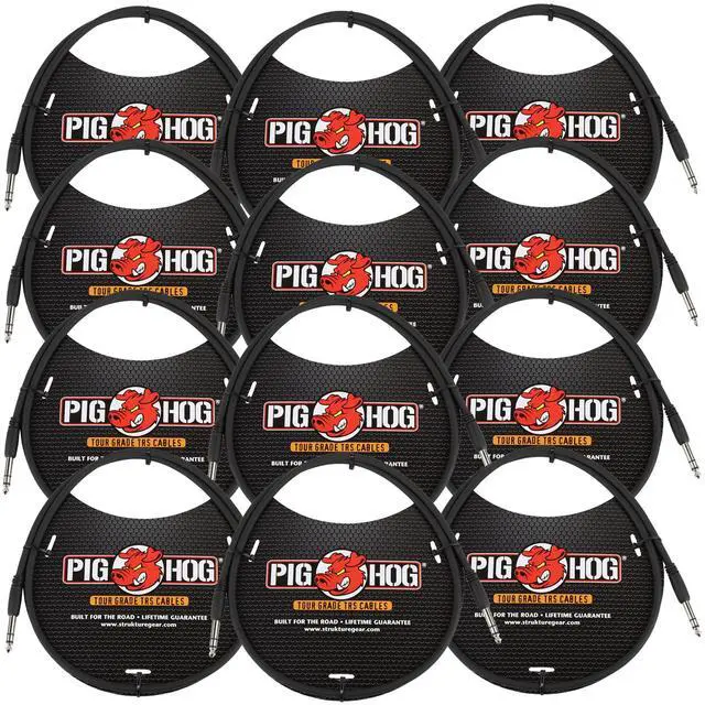 Main image of Pig Hog 3ft 1/4" TRS - 1/4" TRS Cable - 12 Units