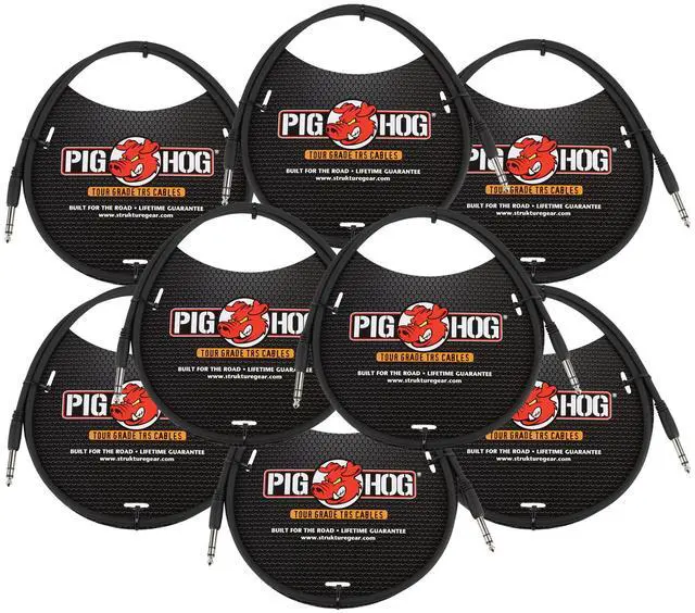 Main image of Pig Hog 3ft 1/4" TRS - 1/4" TRS Cable - 8 Units