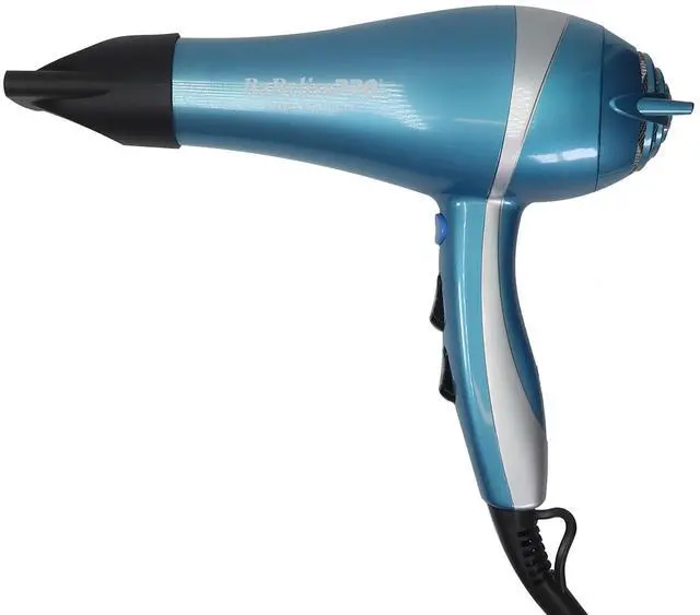 Alt view image 2 of 5 - BaByliss Pro Nano Titanium Lightweight Ionic Hair Dryer BNT5548 (Blue) with BaByliss Pro Barberology 9" Comb (Black)