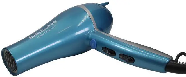 Alt view image 3 of 5 - BaByliss Pro Nano Titanium Lightweight Ionic Hair Dryer BNT5548 (Blue) with BaByliss Pro Barberology 9" Comb (Black)