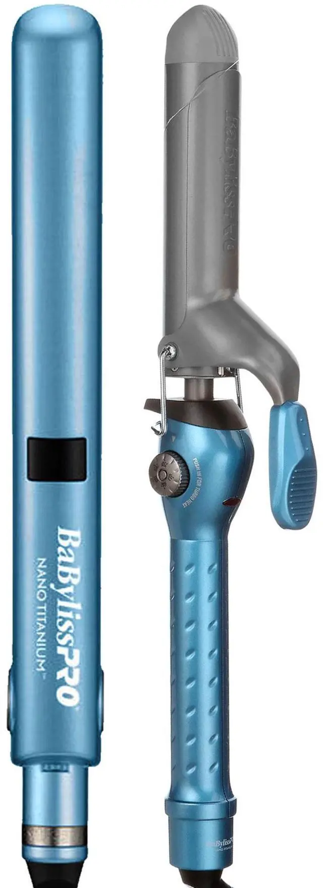 Main image of Babyliss Pro Nano Titanium Digital 1" Flat Iron BNT4095TUC with 1 1/4" Spring Curling Iron BNT125S