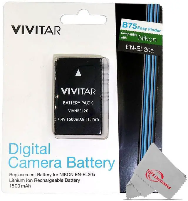 Alt view image 3 of 3 - Vivitar EN-EL20a Replacement Battery for Nikon Coolpix P1000 P950 J1 1 AW1 1 V3 - 3 Units