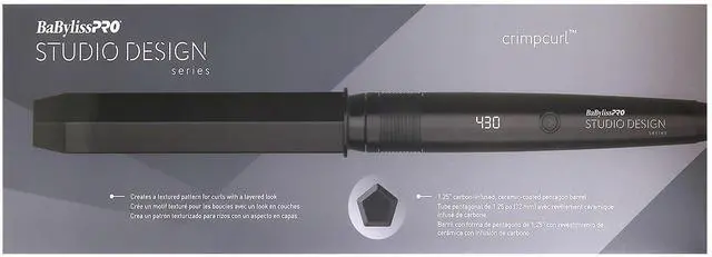 Alt view image 5 of 7 - BaByliss Pro Porcelain Ceramic 1½" Straightening Iron BP9559UC with Studio Design Series 1¼" Crimpcurl BCI005UC