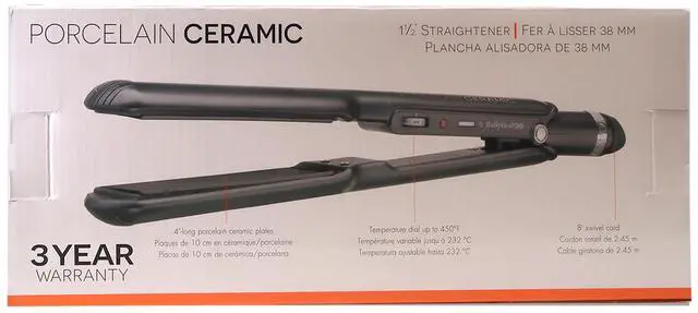 Alt view image 6 of 7 - BaByliss Pro Porcelain Ceramic 1½" Straightening Iron BP9559UC with Flat Top Comb