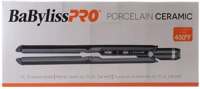 Alt view image 4 of 7 - BaByliss Pro Porcelain Ceramic 1½" Straightening Iron BP9559UC with Flat Top Comb