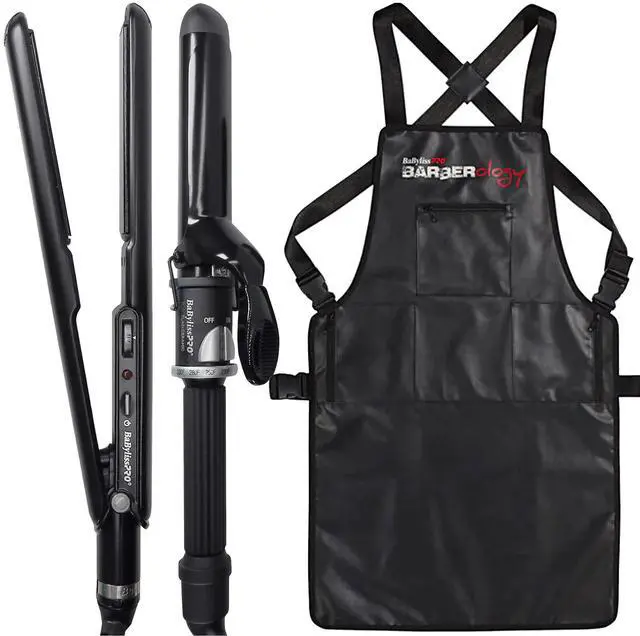 Main image of BaByliss Pro Porcelain Ceramic Limited Edition Straightening Iron 1" and Spring Curling Iron 1¼" Styling Set BPCPP6UC with Apron