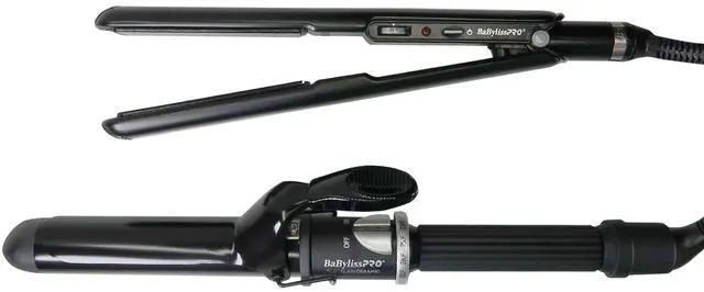 Alt view image 6 of 7 - BaByliss Pro Porcelain Ceramic Limited Edition Straightening Iron 1" and Spring Curling Iron 1¼" Styling Set BPCPP6UC with Apron