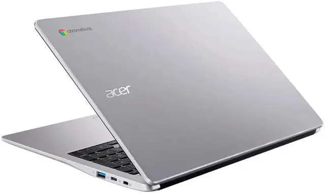 Alt view image 7 of 7 - Acer Chromebook 315 15.6" Full HD Laptop - Intel Celeron N4500, 4GB LPDDR4X, 64GB eMMC (Sparkly Silver) with Protective Case