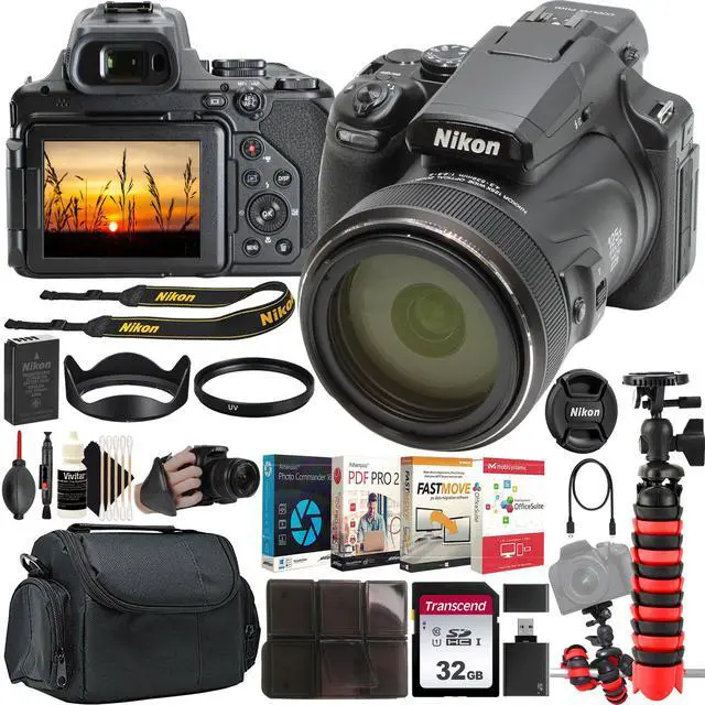 Main image of Nikon COOLPIX P1100 16MP Digital Camera (Black) Complete Photo Editing Kit