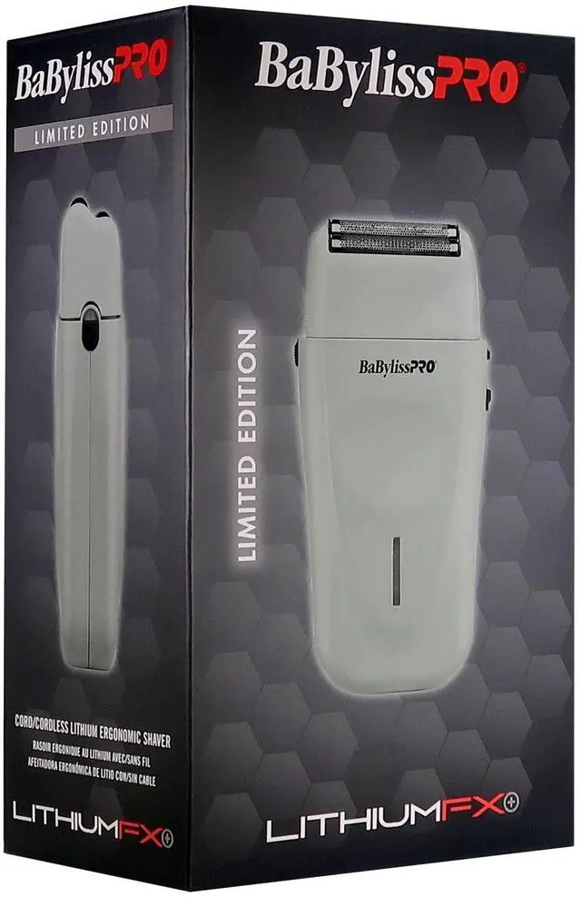 Alt view image 5 of 7 - BaByliss Pro Limited Edition LithiumFX+ Cord/Cordless Lithium Ergonomic Double Foil Shaver (Gray) FXFS573GY with Barberology Comb Set - Red