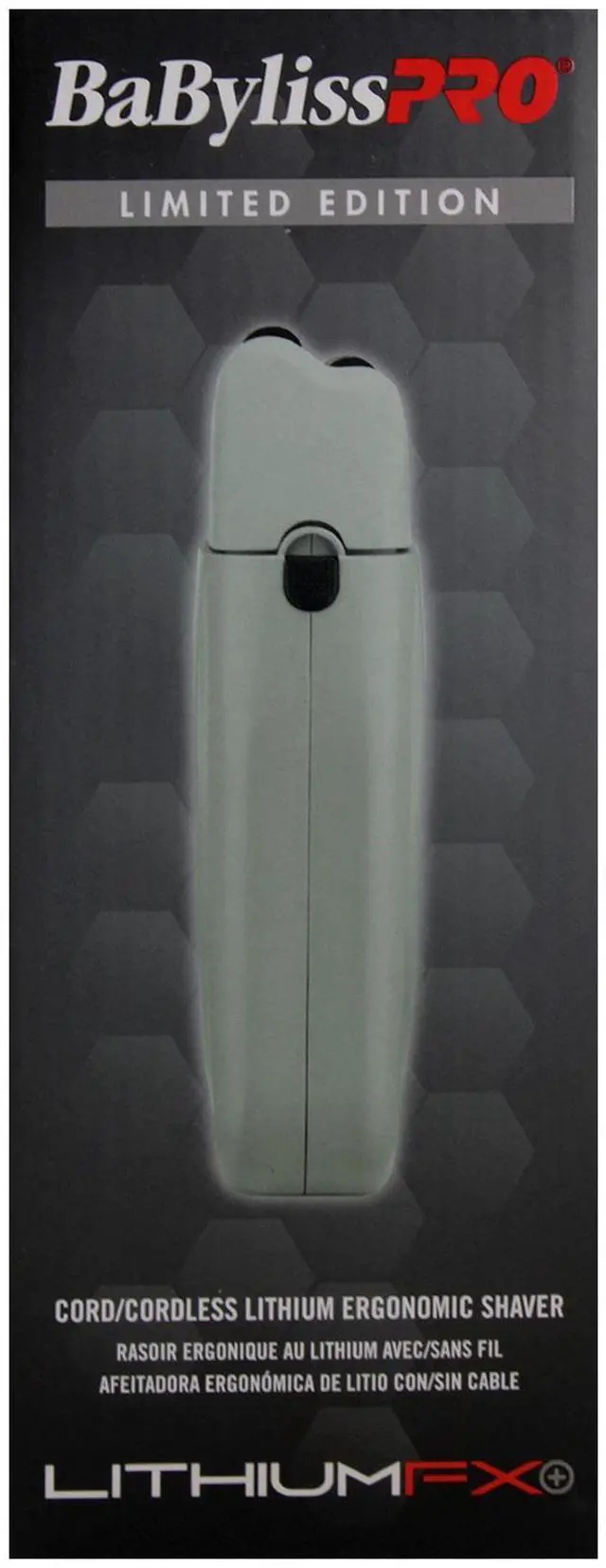 Alt view image 7 of 7 - BaByliss Pro Limited Edition LithiumFX+ Cord/Cordless Lithium Ergonomic Double Foil Shaver (Gray) FXFS573GY with Barberology Comb Set - Red