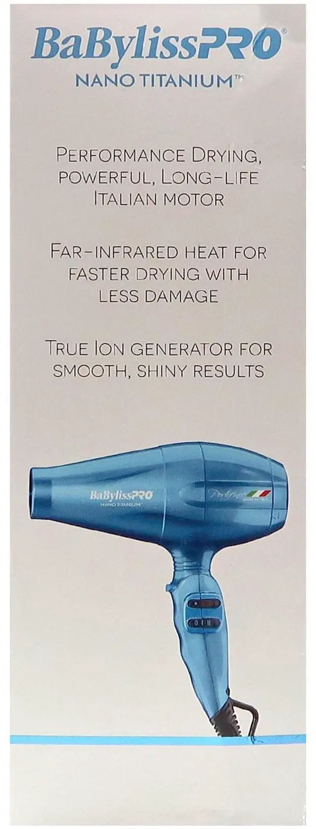 Alt view image 7 of 7 - Babyliss Pro Nano Titanium Portofino 6600 Full-Size Hair Dryer Blue BNT6610N with Barberology Comb Set (Clipper, Cutting, Taper Combs) - Red