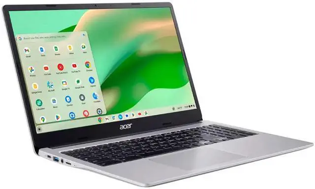 Alt view image 3 of 7 - Acer Chromebook 315 15.6" Full HD Laptop - Intel Celeron N4500, 4GB LPDDR4X, 64GB eMMC (Sparkly Silver) with Case + Poly Blackwire 5220 Stereo Wired Headset Bundle