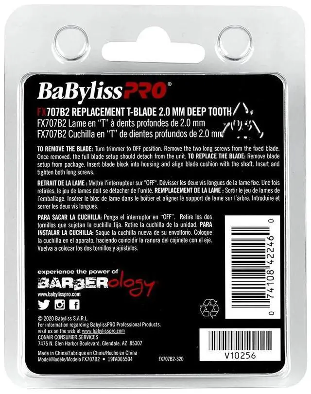 Alt view image 4 of 4 - BaByliss PRO Deep Tooth Graphite Replacement Blade BB-FX707B2- 3 Unit