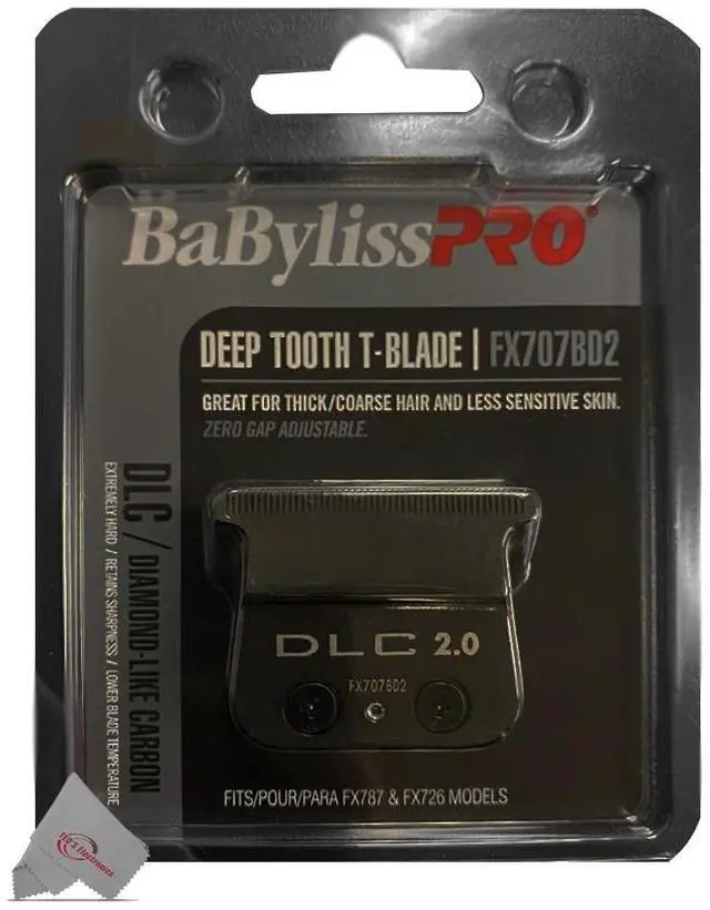 Alt view image 4 of 4 - Babyliss Pro DLC 2.0MM Deep Tooth T-Blade FX707BD2 - 5 Packs
