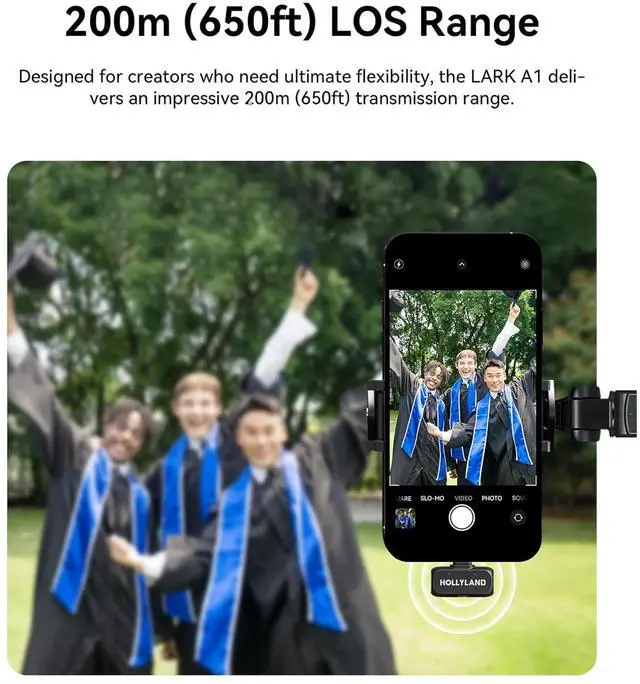 Alt view image 3 of 7 - Hollyland LARK A1 Combo 2-Person Wireless Microphone System with USB-C and Lightning Connectors for Mobile Devices (Ivory White, 2.4 GHz)