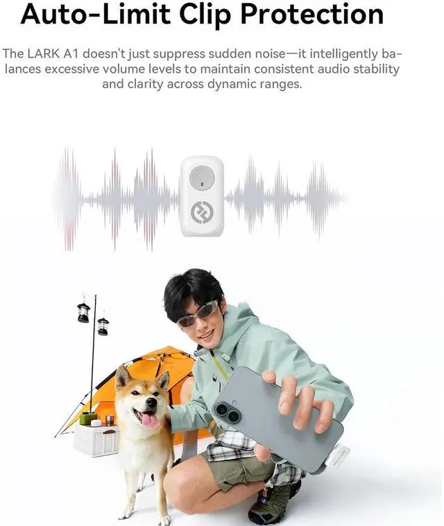 Alt view image 7 of 7 - Hollyland LARK A1 Combo 2-Person Wireless Microphone System with USB-C and Lightning Connectors for Mobile Devices (Ivory White, 2.4 GHz)