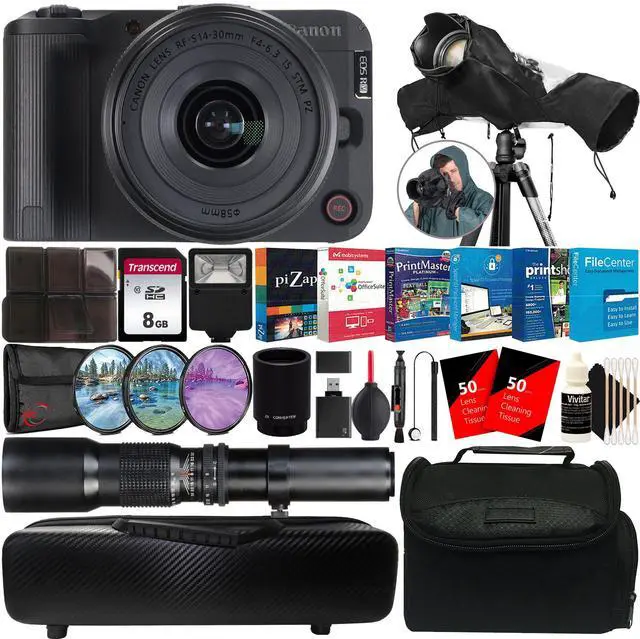 Main image of Canon EOS R50 V 4K60p Video 24.2MP Mirrorless Camera with RF-S 14-30mm f/4-6.3 IS STM PZ Lens (Canon RF) Accessory Bundle