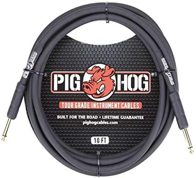 Alt view image 2 of 4 - 8x Pig Hog Tour Grade 10ft Instrument Cable 1/4" to 1/4" Straight Connectors Black - PH10