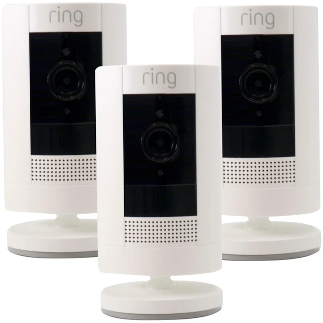 Main image of Ring Outdoor Cam Stick Up Indoor/Outdoor Wireless Security Camera White - 3 Pack