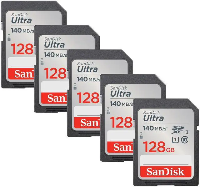 Alt view image 3 of 3 - Sandisk Ultra 128GB SDXC UHS-I Class 10 Memory Card - 5 Pack