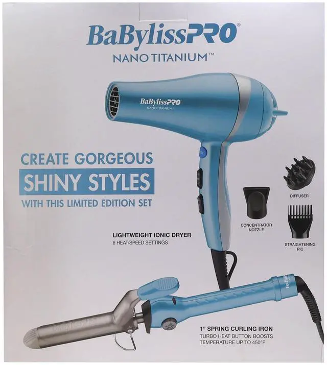 Alt view image 4 of 7 - BaByliss Pro LIMITED EDITION Professional Lightweight Ionic Dryer & 1" Spring Curling Iron Combo BNTPP68