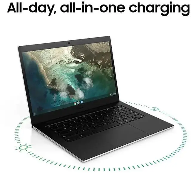Alt view image 7 of 7 - Samsung Galaxy Chromebook Go 14" LED Laptop - Intel Celeron- 4GB Memory - 128GB Storage (Silver)