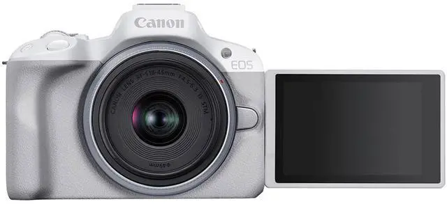 Alt view image 5 of 7 - Canon EOS R50 Mirrorless Camera with 18-45mm Lens (White) and SanDisk 64GB Ultra SDXC UHS I Memory Card + Case