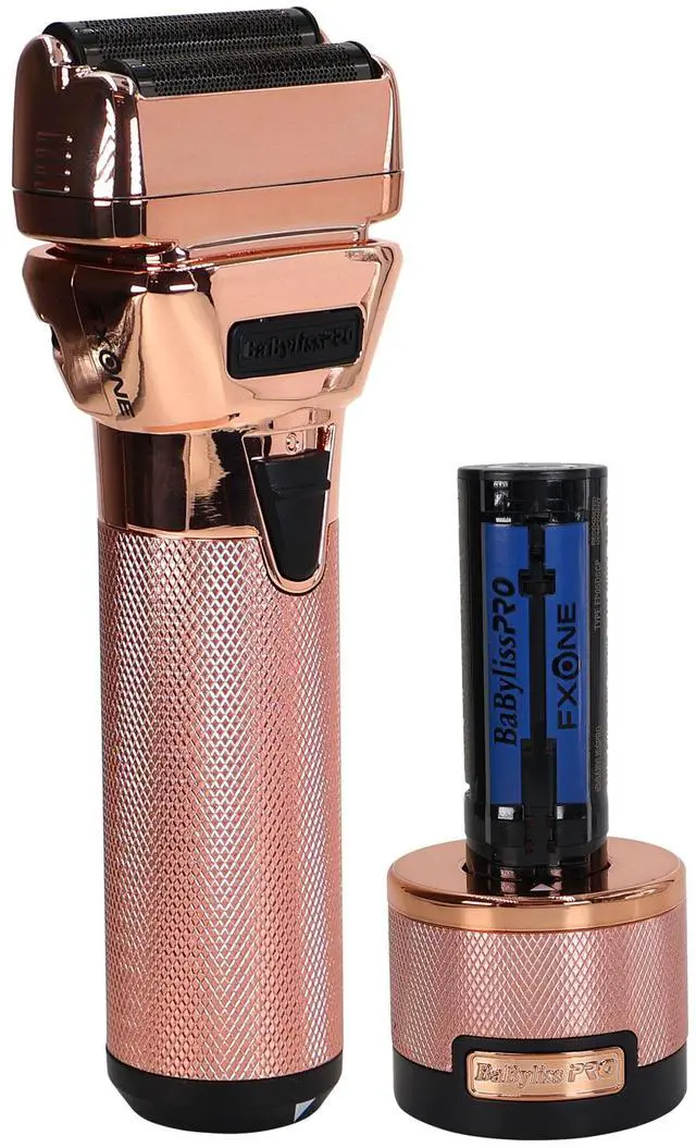 Alt view image 6 of 7 - BaByliss Pro FXONE ROSEFX Interchangeable-Battery Shaver FX79FSRG + LIMITED EDITON UVFOIL UV-Disinfecting Double Foil Shaver FXLFS2RG Rose Gold Barber Accessory Bundle