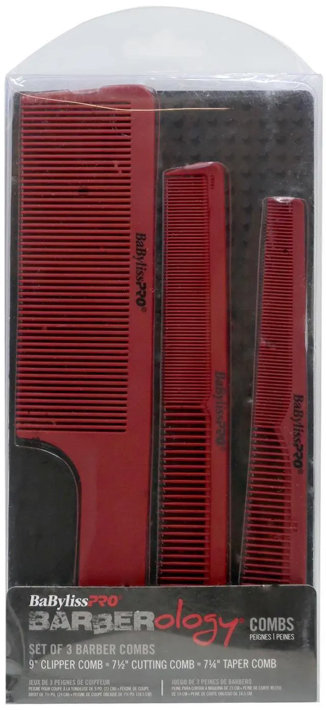 Alt view image 5 of 6 - BaByliss Pro Universal Travel Case Fits Clipper Shaver Trimmer and Accessories with Barberology Comb Set (Clipper, Cutting, Taper Combs) - Red