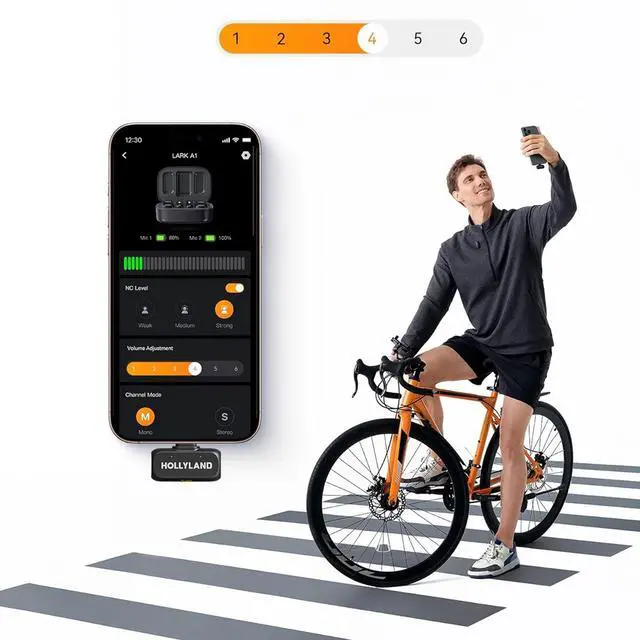 Alt view image 7 of 7 - Hollyland LARK A1 Combo 2-Person Wireless Microphone System with USB-C and Lightning Connectors for Mobile Devices (Space Gray, 2.4 GHz) Video Bundle