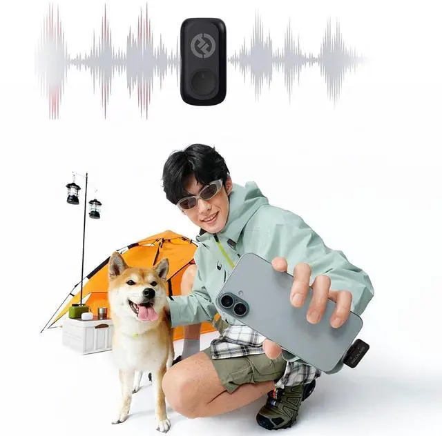 Alt view image 6 of 7 - Hollyland LARK A1 Combo 2-Person Wireless Microphone System with USB-C and Lightning Connectors for Mobile Devices (Space Gray, 2.4 GHz) Video Bundle