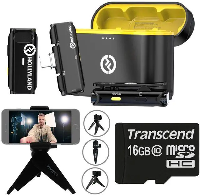 Main image of Hollyland Lark C1 Duo 2-Person Wireless Microphone System with USB-C Connector for Mobile Devices Video Bundle