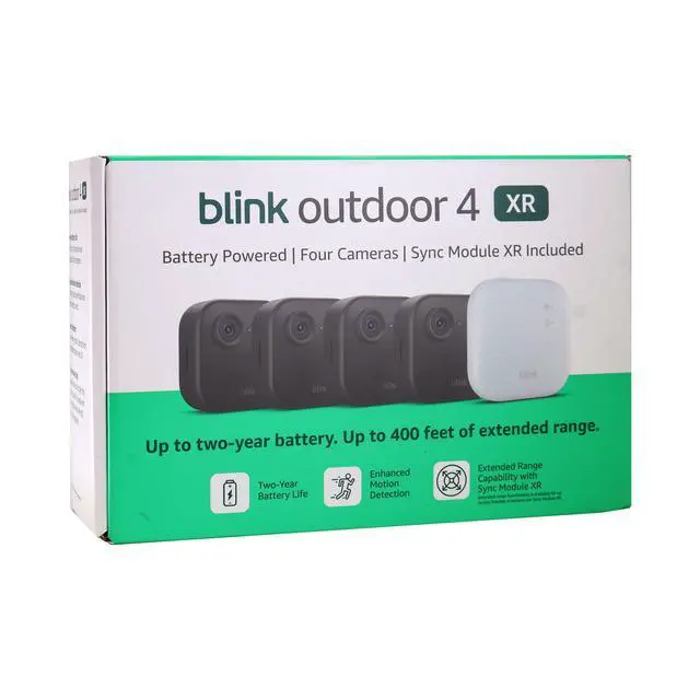 Alt view image 2 of 7 - Blink Outdoor 4 XR Wireless Security Camer, 400 Feet of Extended Range (Sync Module XR included) - 4 Cameras