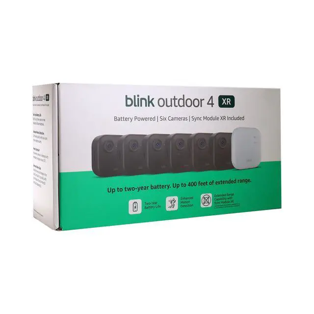 Alt view image 2 of 7 - Blink Outdoor 4 XR Wireless Security Camer, 400 Feet of Extended Range (Sync Module XR included) - 6 Cameras
