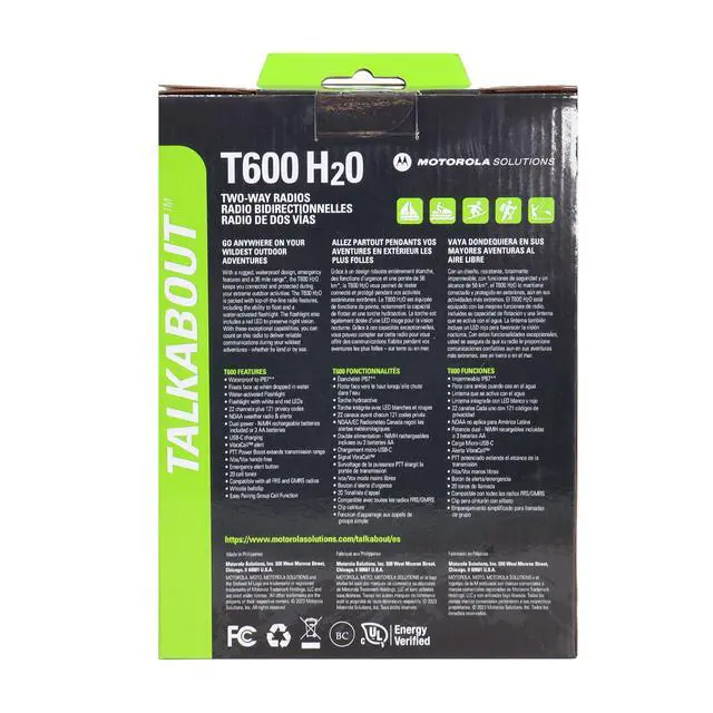 Alt view image 5 of 5 - Motorola Talkabout T600 H2O 35-Mile Waterproof Two-Way Radios (Green) - 3 Pack