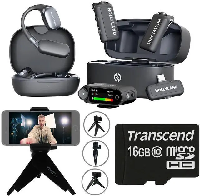 Main image of Hollyland LARK MAX 2 ULTIMATE COMBO 2-Person Wireless Lavalier Microphone System for Cameras and Mobile Devices (Space Gray) with Essential Accessories Kit