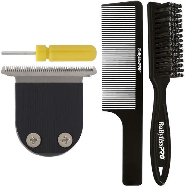Main image of BaByliss Pro Barberology FlashFX / EtchFX Replacement Blade with Fade Brush and 9" Comb Black