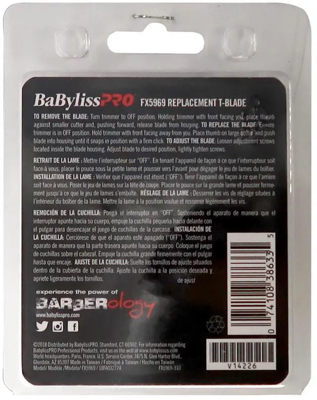 Alt view image 6 of 7 - BaByliss Pro Barberology FlashFX / EtchFX Replacement Blade with Fade Brush and 9" Comb Black