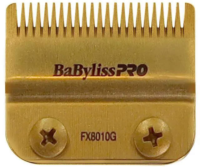 Alt view image 4 of 6 - BaByliss Pro Replacement Gold Titanium Fade Blade FX8010G Fits for FX870, FX825 and FX673 Models with Fade Brush and 9" Comb