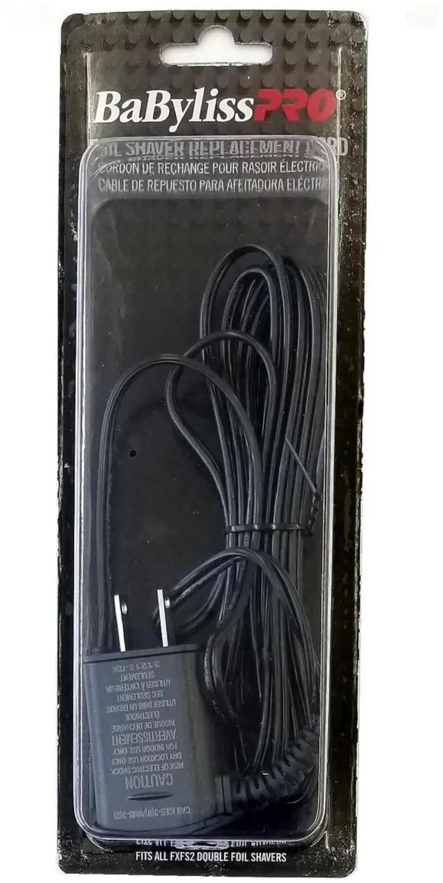 Alt view image 3 of 7 - Babyliss Pro Foil Shaver Replacement Power Cord Charger For FXFS2 Double Foil Shaver with Fade Brush and 9" Comb