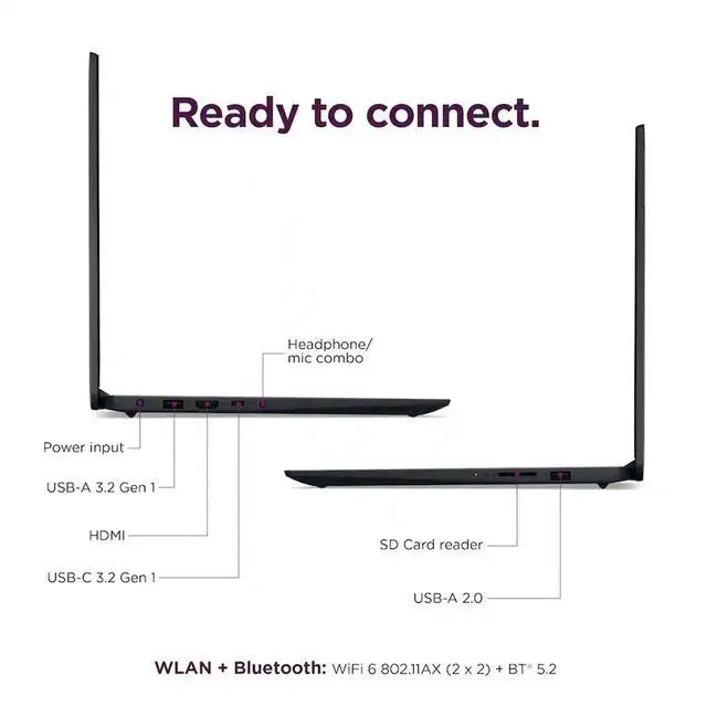 Alt view image 5 of 7 - Lenovo Ideapad 1i 15.6" Full HD Touchscreen Laptop Intel Core i5-1334U - 16GB Memory, 512GB SSD (Abyss Blue) with Splash Proof Laptop Bag and Cables