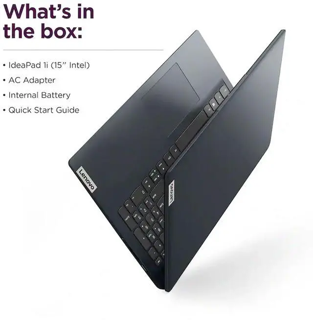 Alt view image 7 of 7 - Lenovo Ideapad 1i 15.6" Full HD Touchscreen Laptop Intel Core i5-1334U - 16GB Memory, 512GB SSD (Abyss Blue) with Splash Proof Laptop Bag and Cables