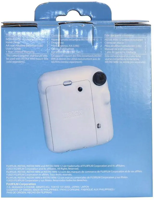 Alt view image 7 of 15 - Fujifilm Instax Mini 12 Instant Camera - Clay White