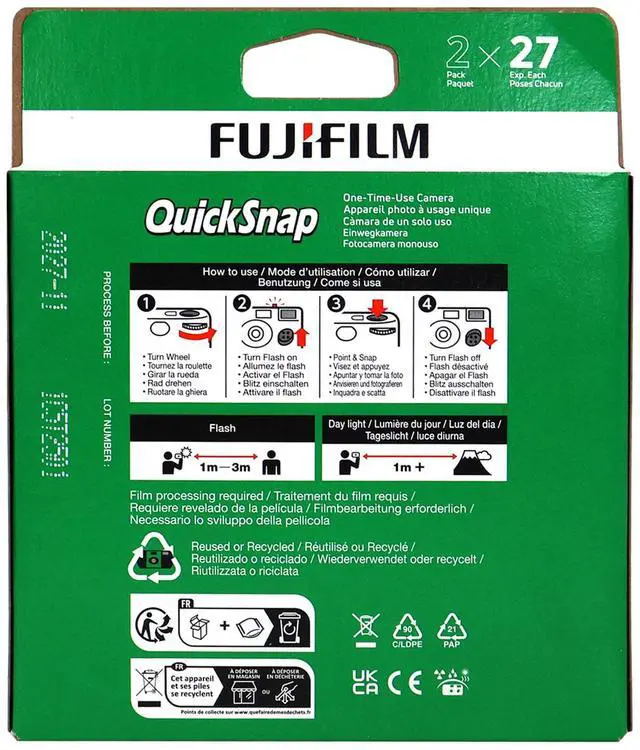 Alt view image 9 of 10 - Fujifilm QuickSnap Flash 400 35mm Disposable Camera, 27 Exposures, 2-Pack