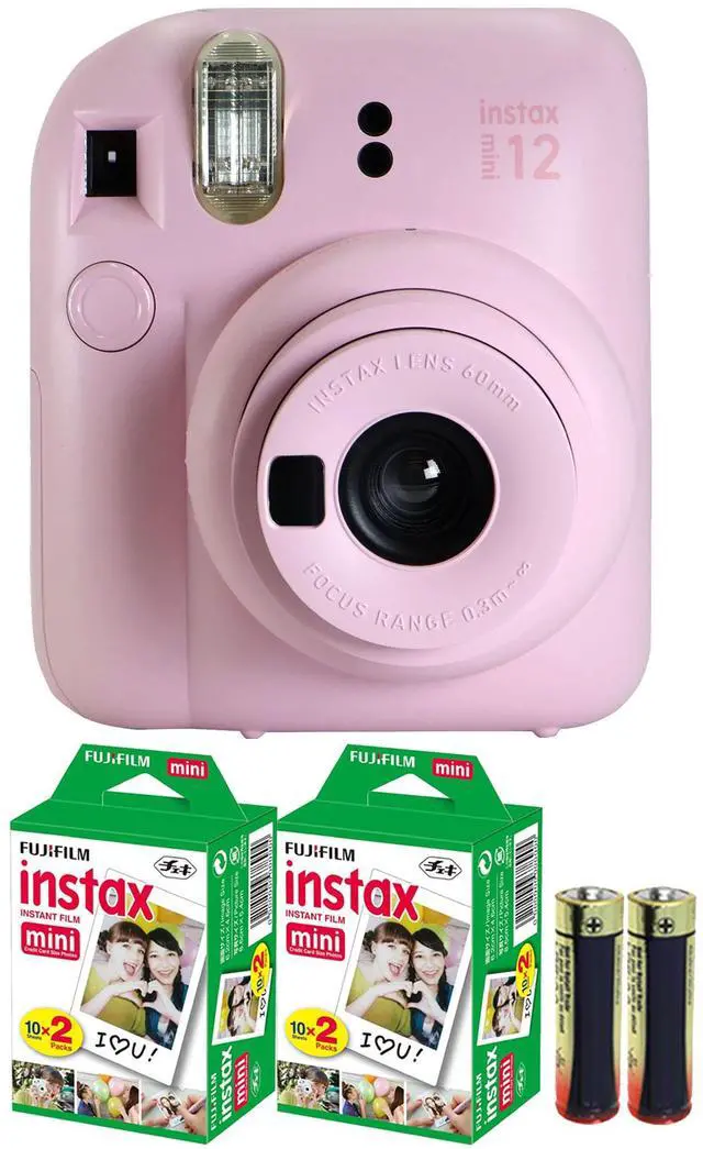 Main image of FUJIFILM INSTAX MINI 12 Instant Film Camera (Blossom Pink) with 2x Fujifilm 2x10 Film Mini Instax Film Pack and Panasonic Alkaline 2 "AA" Batteries
