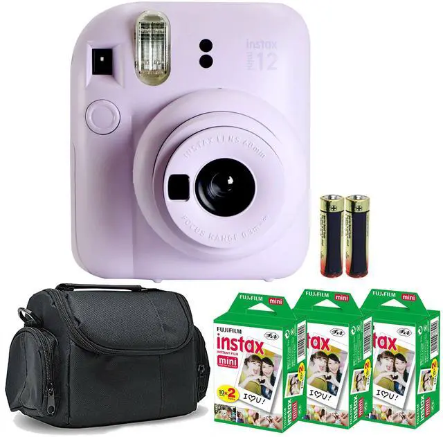 Main image of FUJIFILM INSTAX MINI 12 Instant Film Camera (Lilac Purple) with 3x Fujifilm 2x10 Film Mini Instax Film Pack Bundle