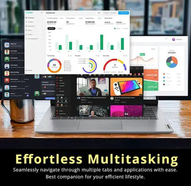 Alt view image 12 of 13 - Lenovo IdeaPad 1 14 Laptop, 14.0" HD Display, Intel Celeron N4500, 1.1 GHz, 4GB RAM, 128GB eMMC, Intel UHD Graphics 600, One-Year Microsoft 365, Win11HS, Cloud Grey, 82LV0075US